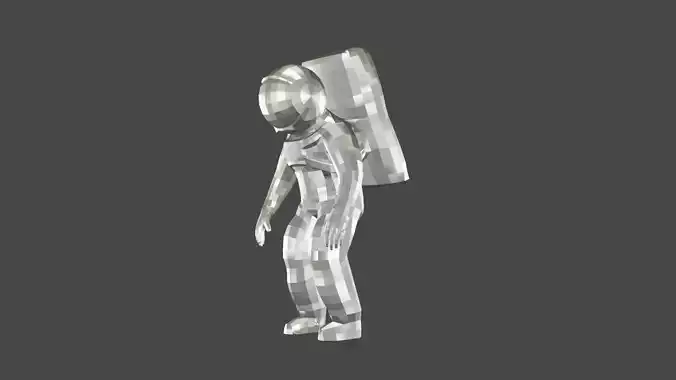 low poly astronaut in clear suit