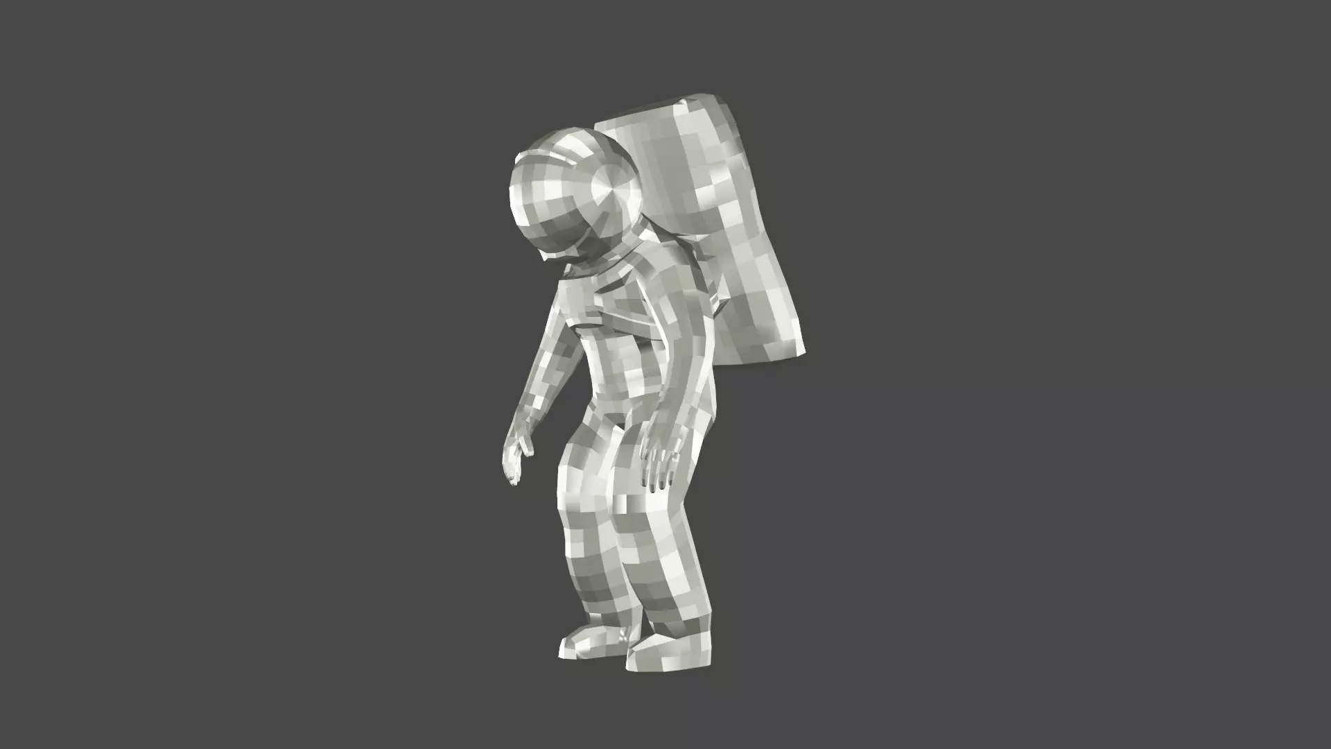 low poly astronaut in clear suit 3D print model_0