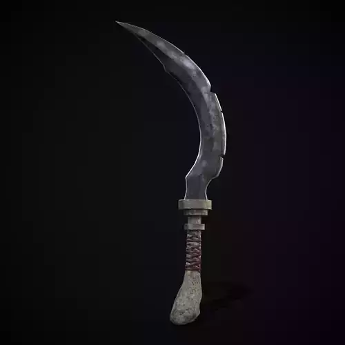 Flawed Bone Handle Sickle Low-poly 3D model