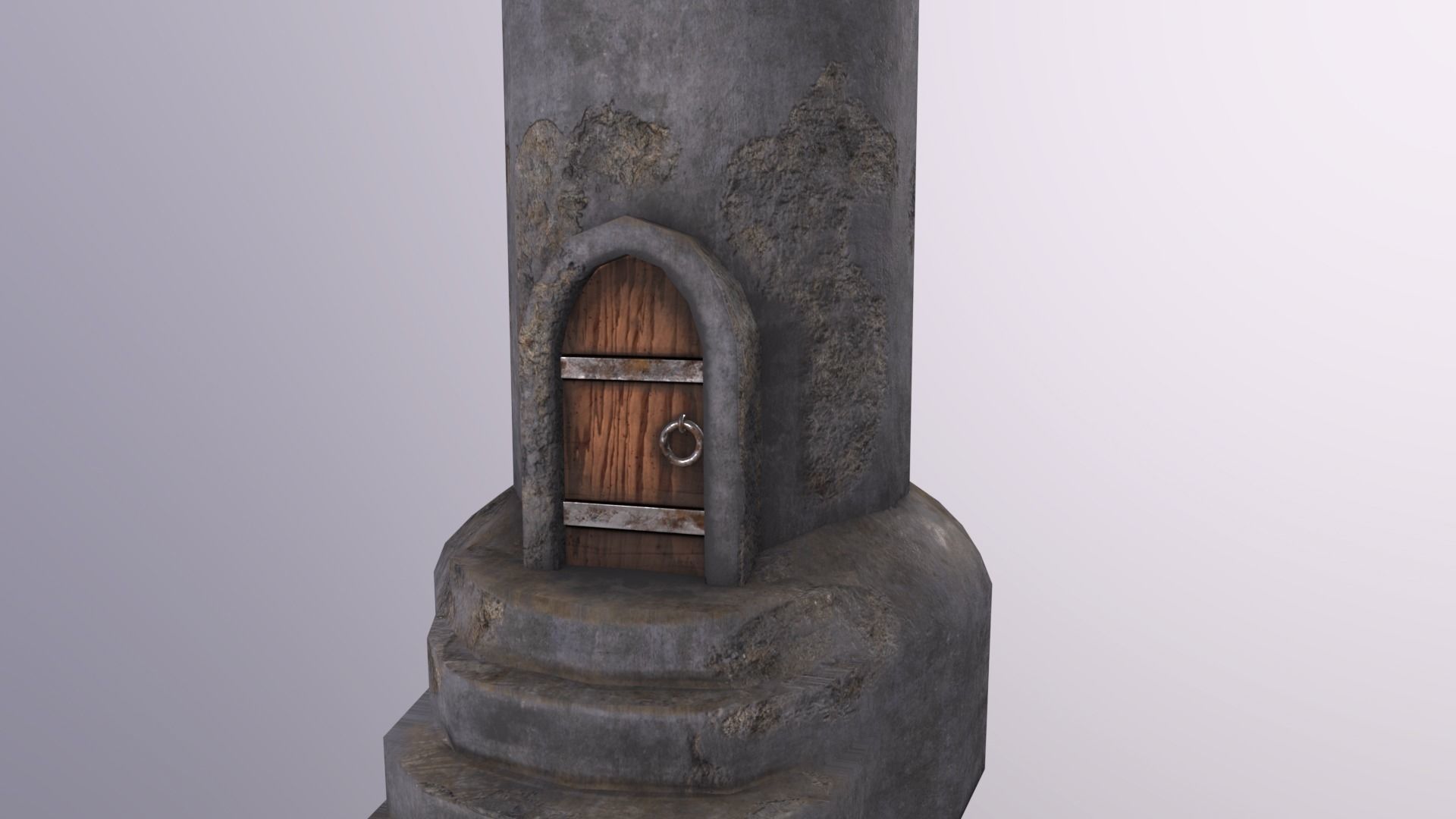 Medieval tower-3 Low-poly 3D model_3