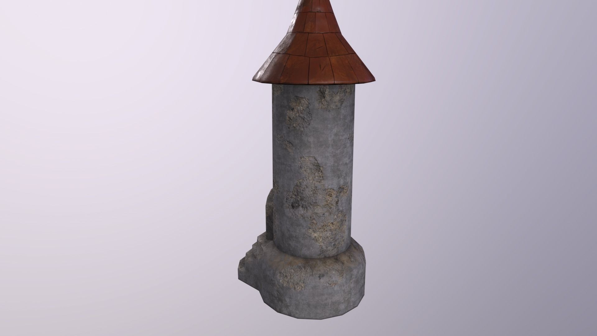 Medieval tower-3 Low-poly 3D model_7