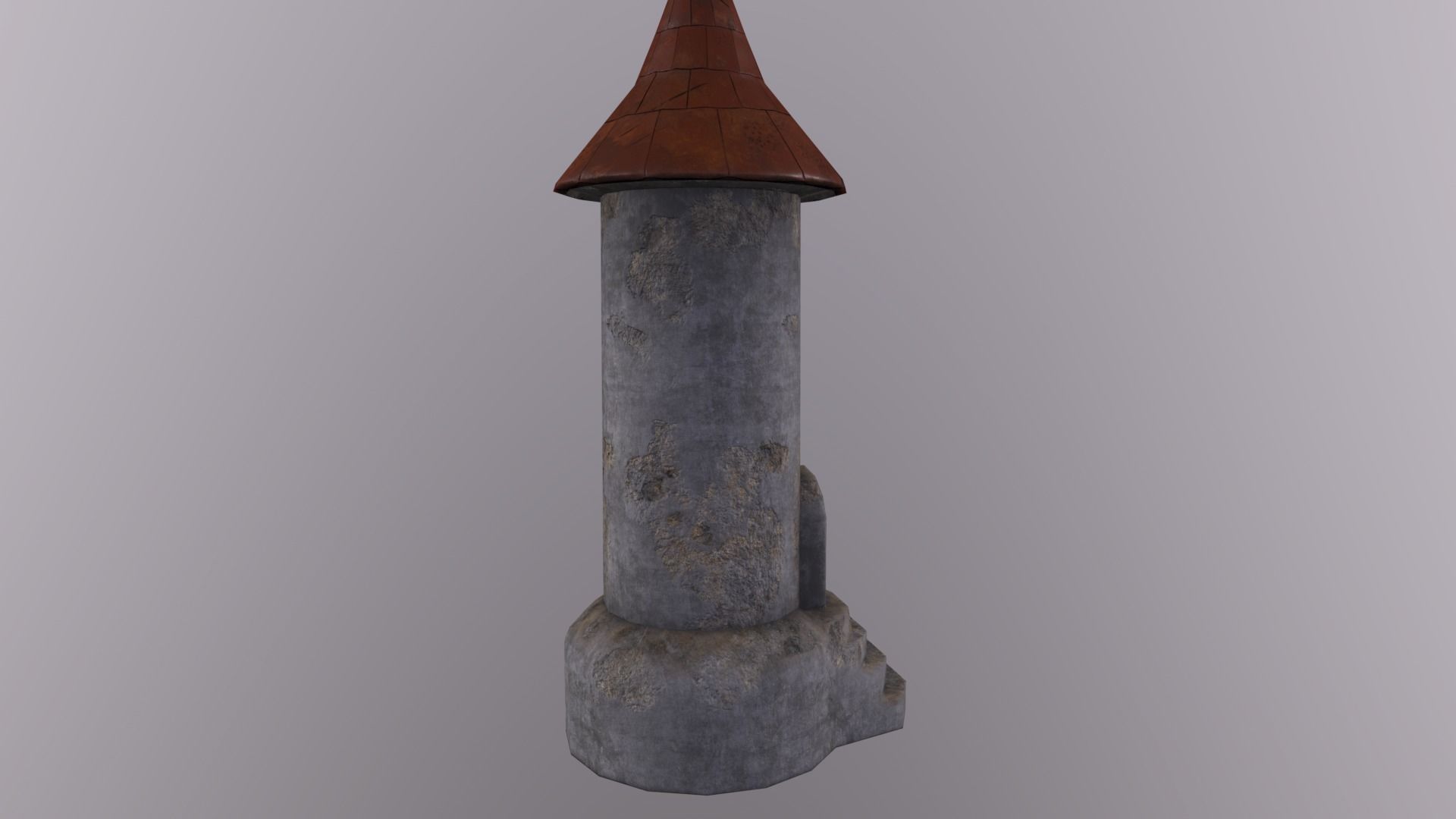 Medieval tower-3 Low-poly 3D model_6