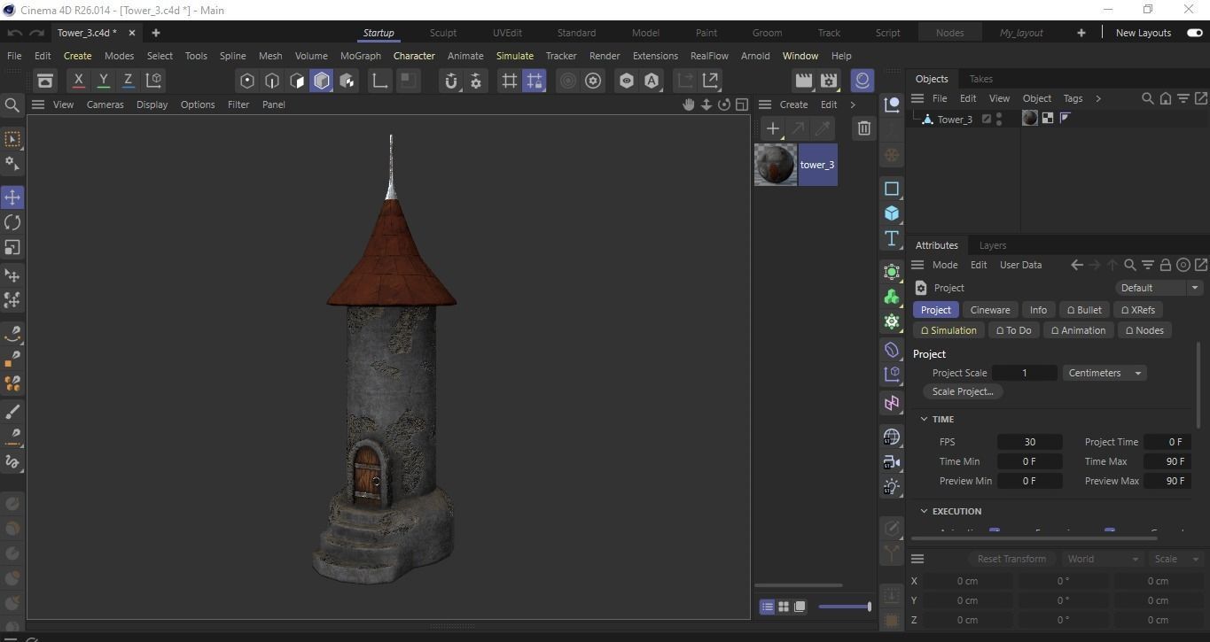 Medieval tower-3 Low-poly 3D model_10