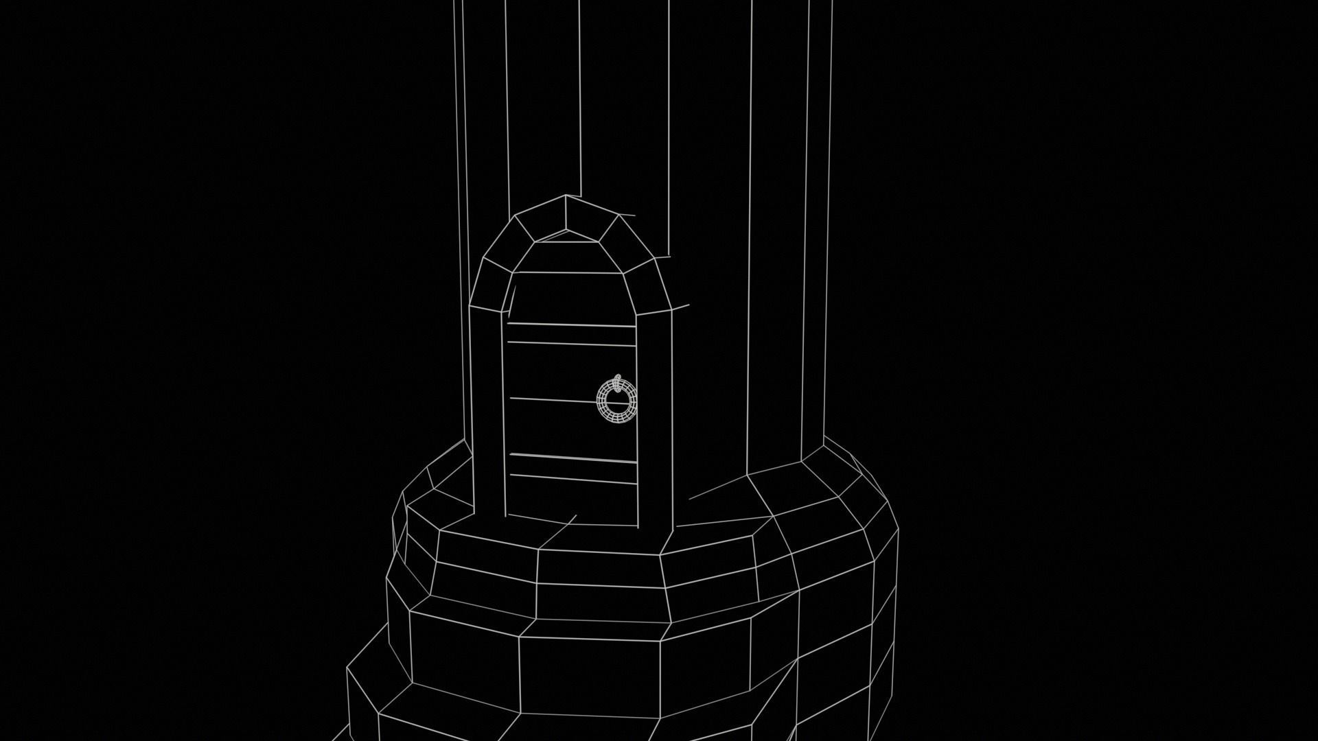 Medieval tower-3 Low-poly 3D model_16