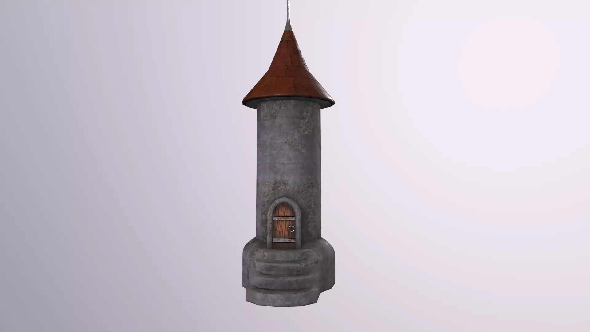 Medieval tower-3 Low-poly 3D model_0