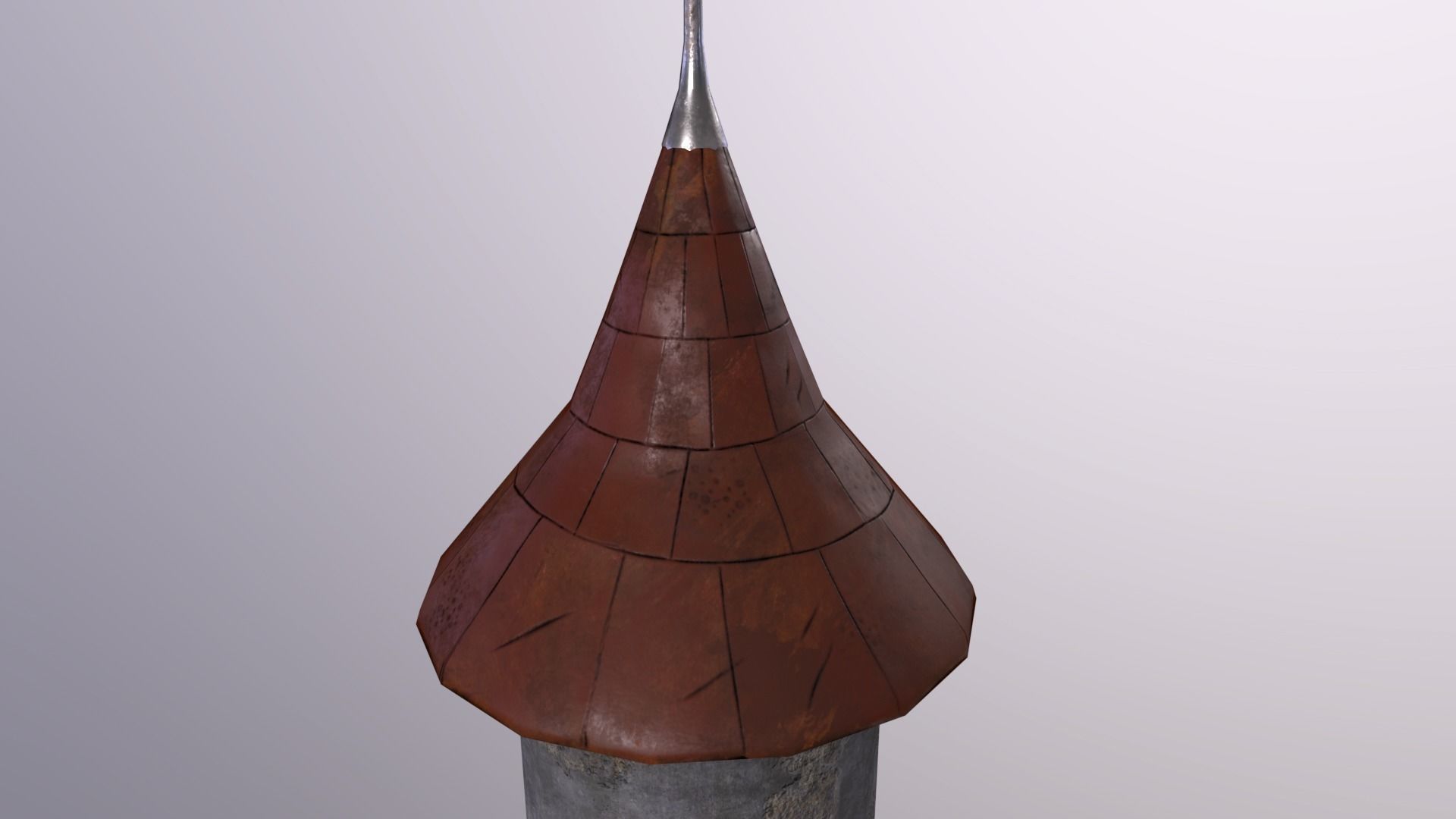 Medieval tower-3 Low-poly 3D model_4