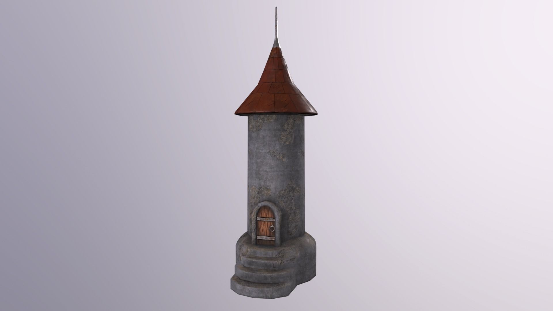 Medieval tower-3 Low-poly 3D model_9