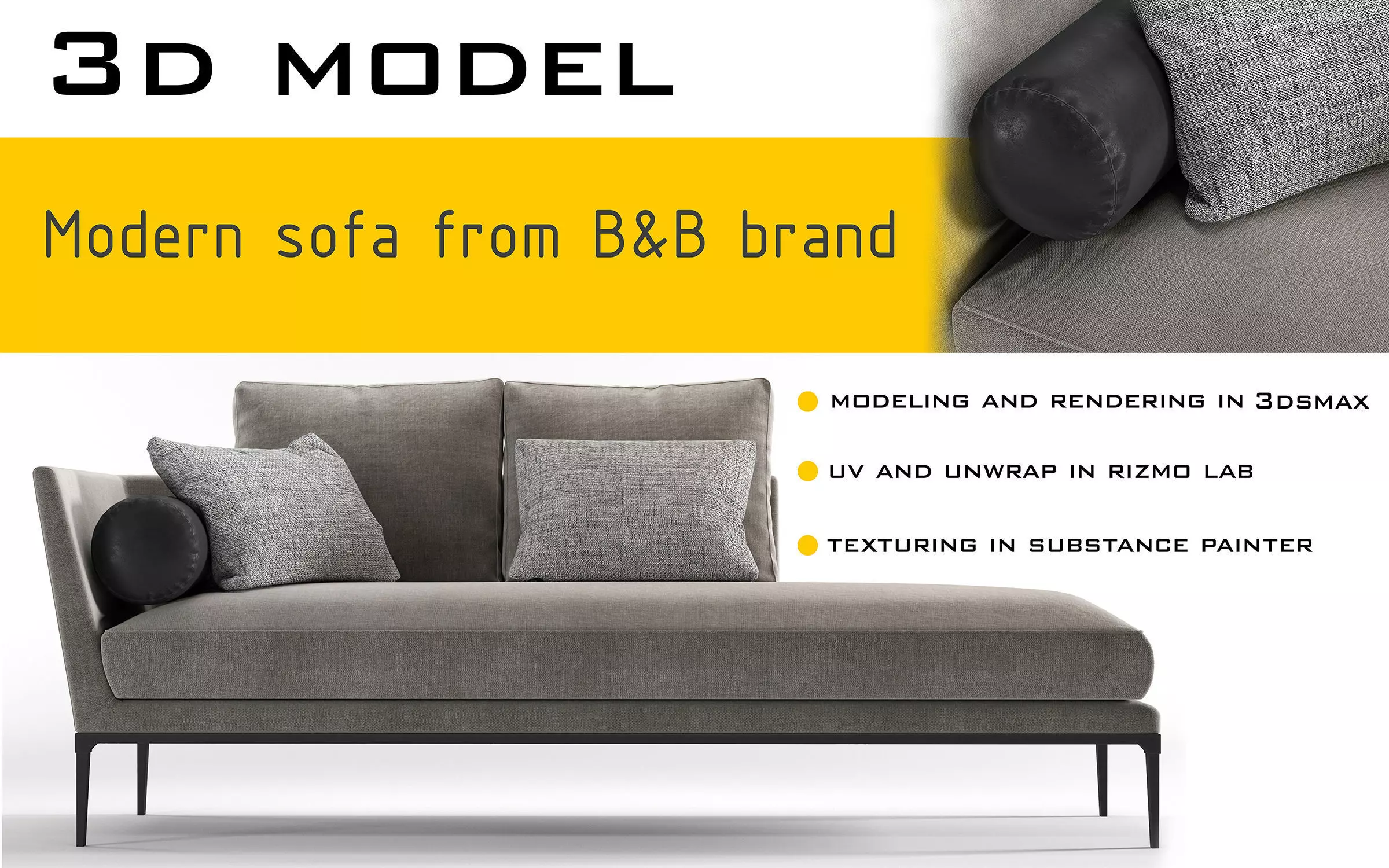 b and b sofa 3D model_0