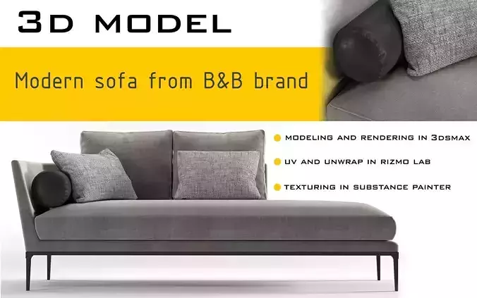 b and b sofa 3D model