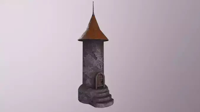 Medieval tower-2 Low-poly 3D model