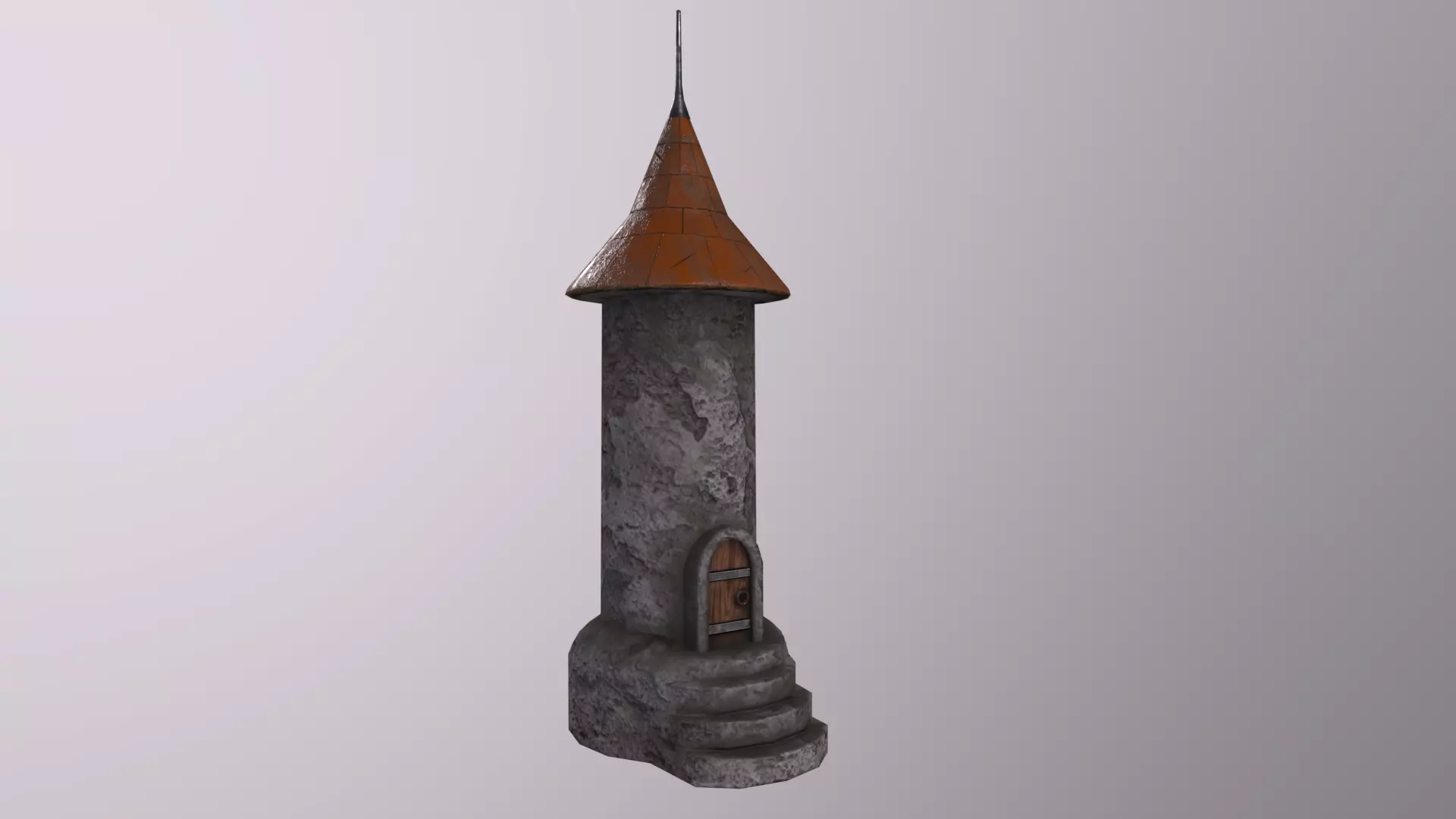 Medieval tower-2 Low-poly 3D model_0