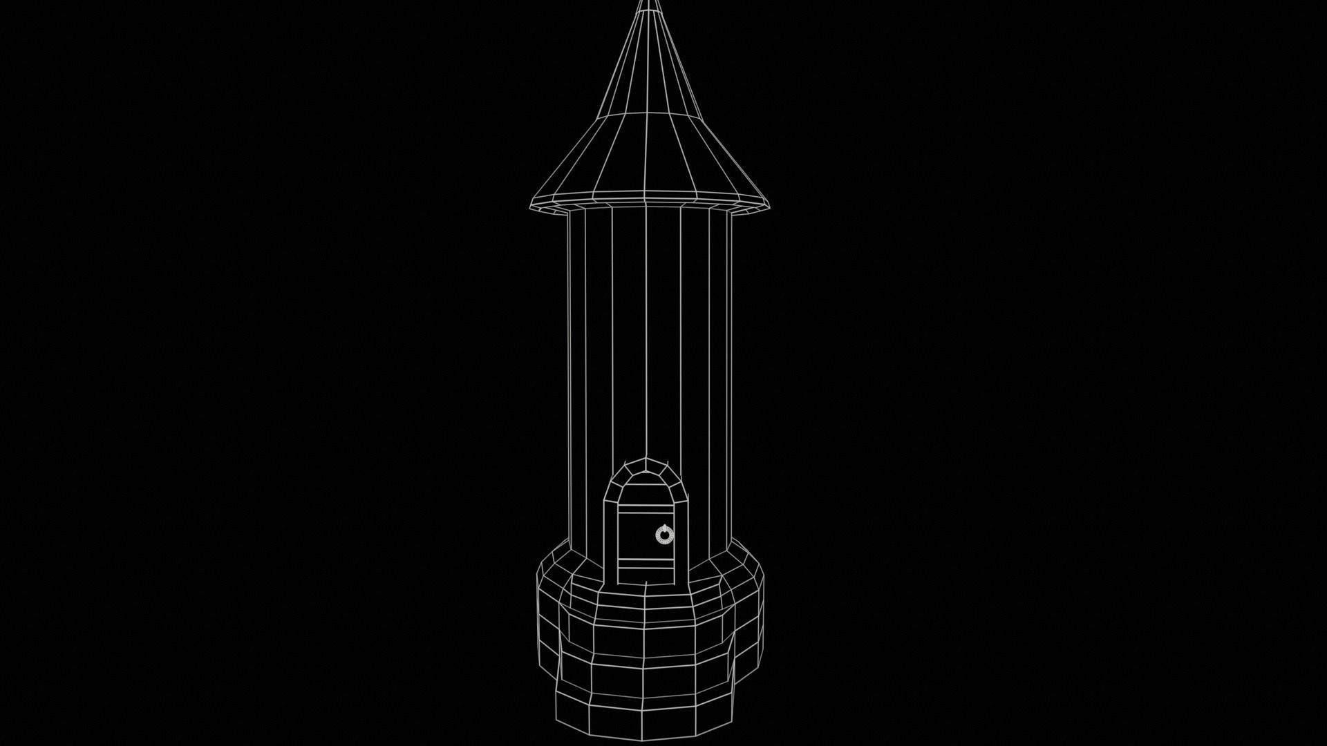 Medieval tower-2 Low-poly 3D model_15