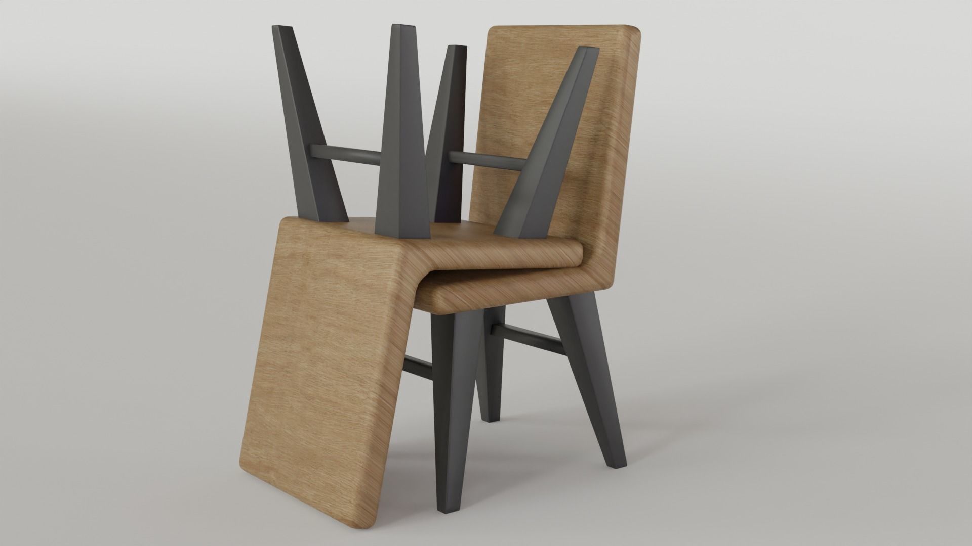 Modern Chair Game ready Low-poly 3D model_1