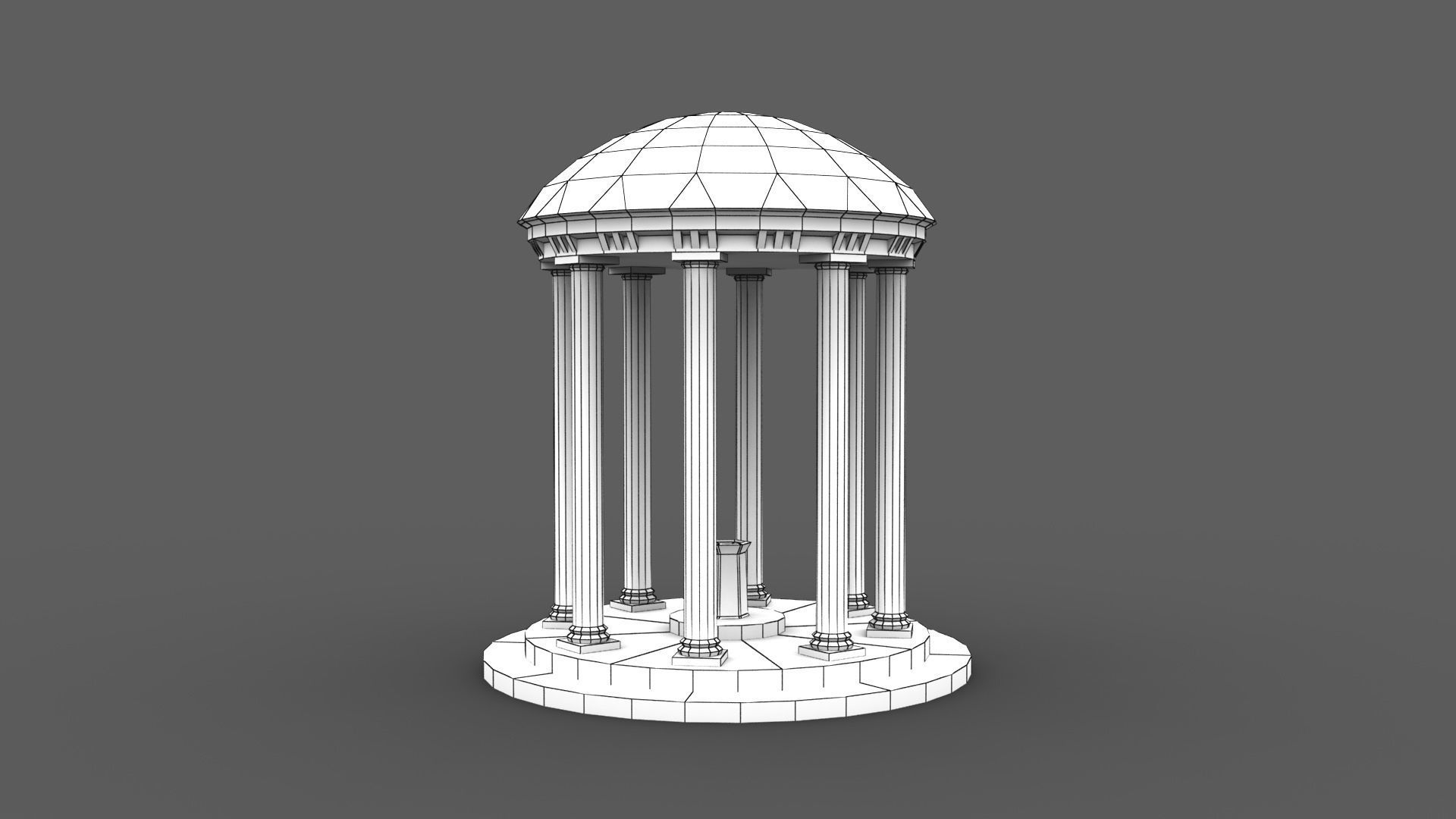 Old Well Low-poly 3D model_5