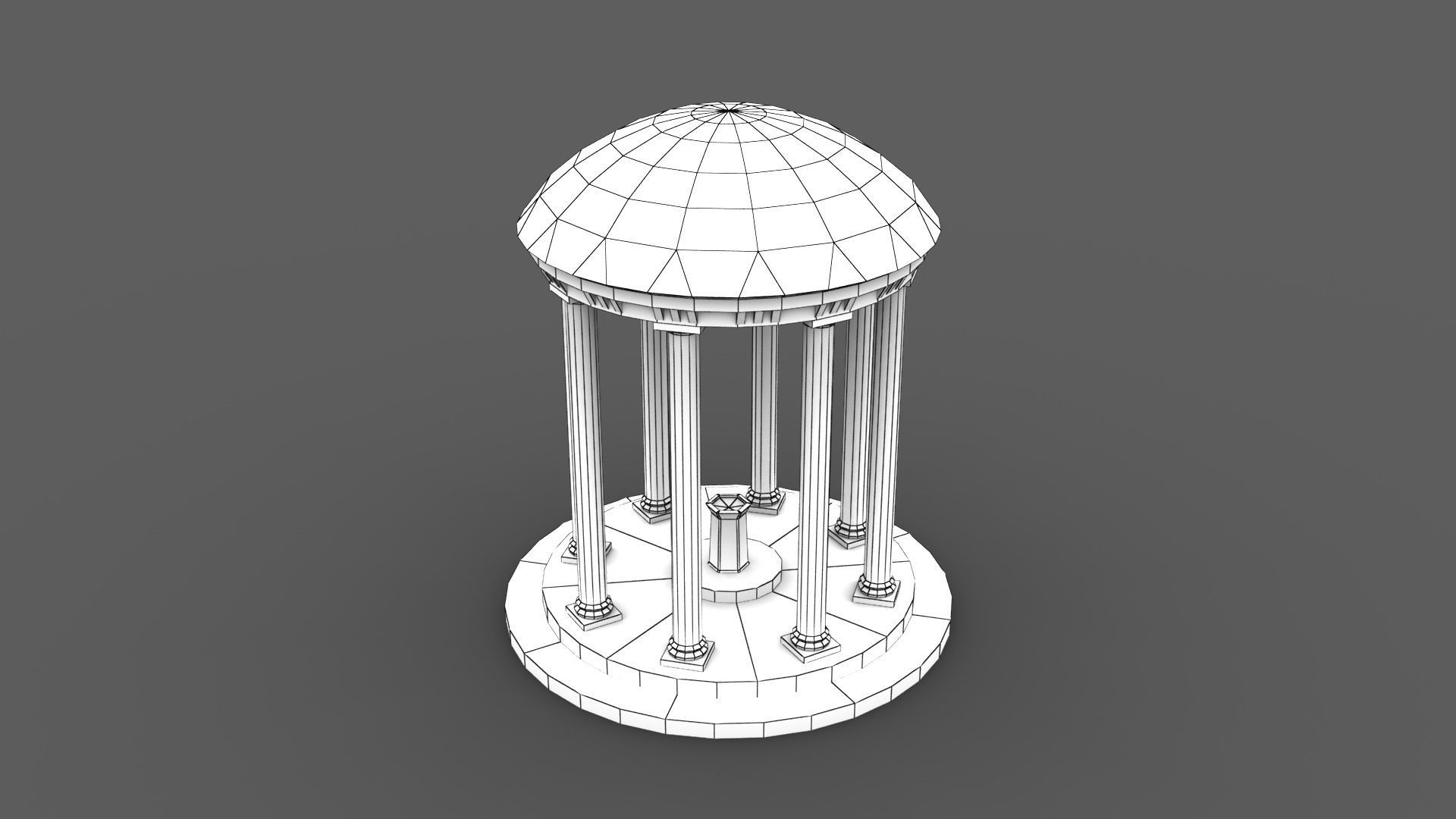 Old Well Low-poly 3D model_6