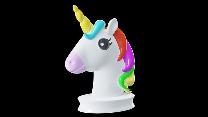 Unicorn head lamp 3D model