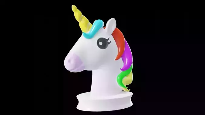 Unicorn head lamp 3D model