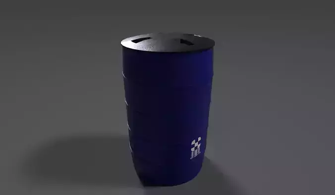 Chemical Drum Low-poly 3D model