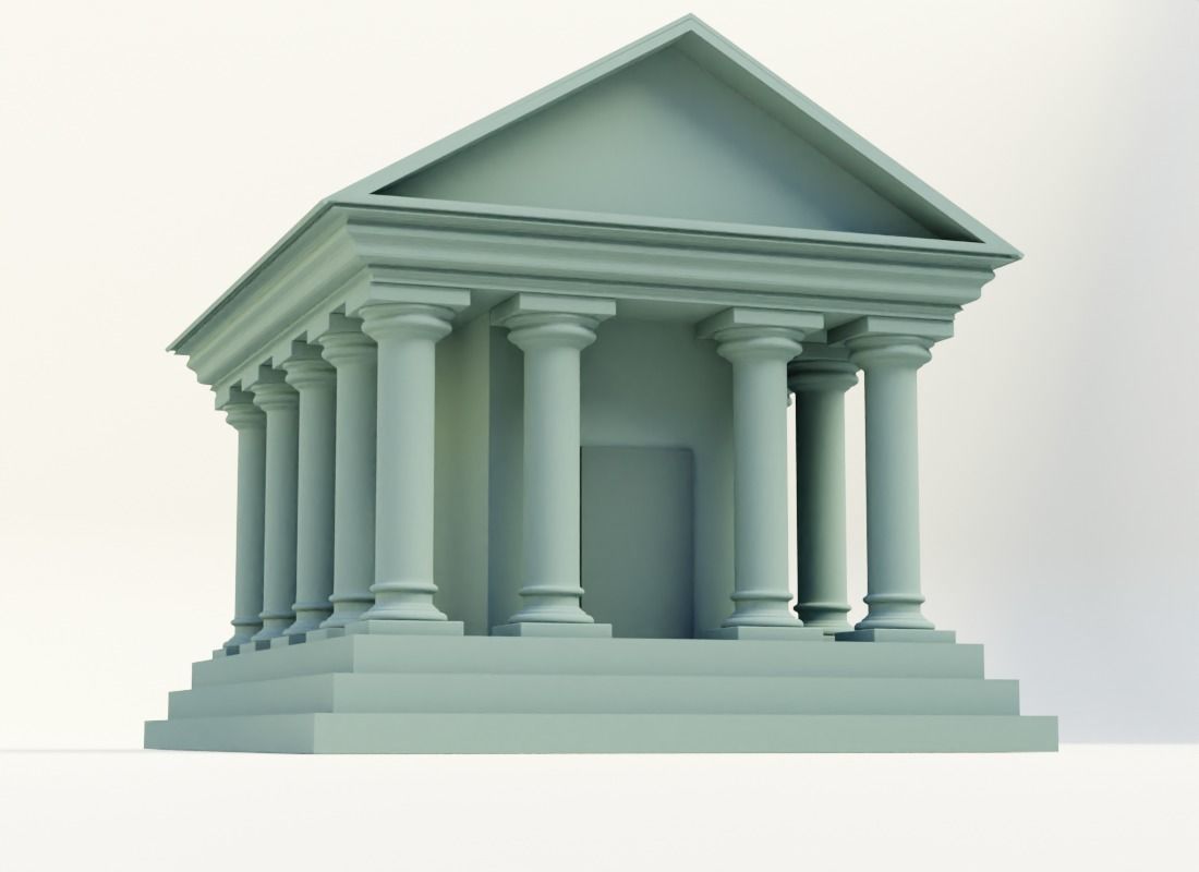 3D Game ready Bank Illustration Cartoon Model Low-poly 3D model_6