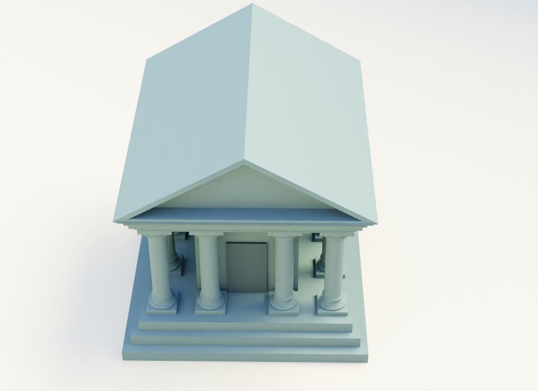 3D Game ready Bank Illustration Cartoon Model Low-poly 3D model_11