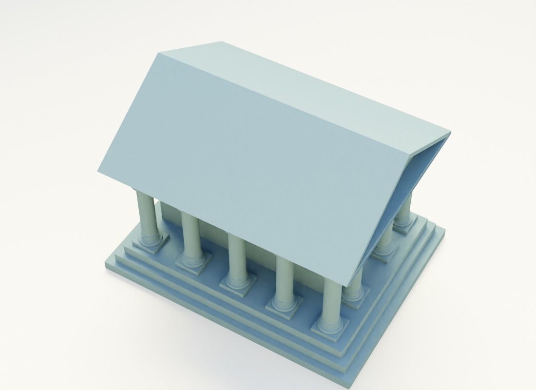 3D Game ready Bank Illustration Cartoon Model Low-poly 3D model_13