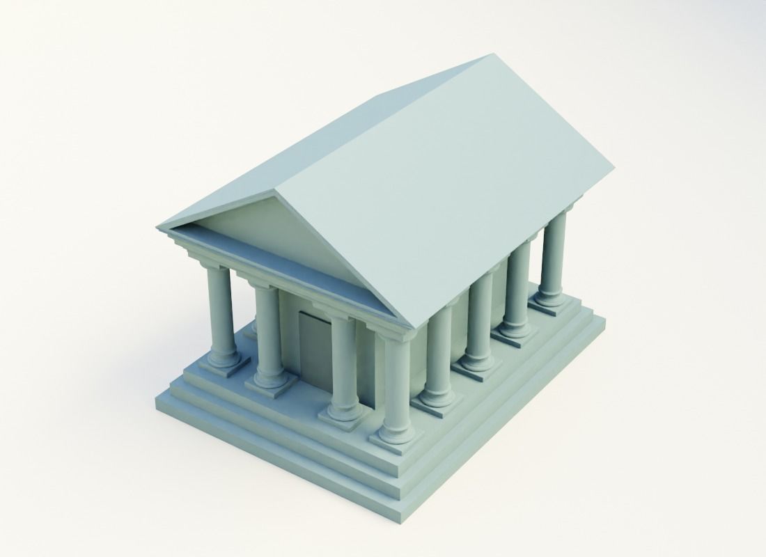 3D Game ready Bank Illustration Cartoon Model Low-poly 3D model_10