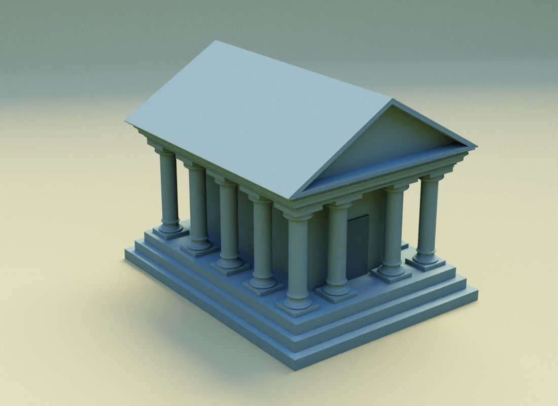 3D Game ready Bank Illustration Cartoon Model Low-poly 3D model_3