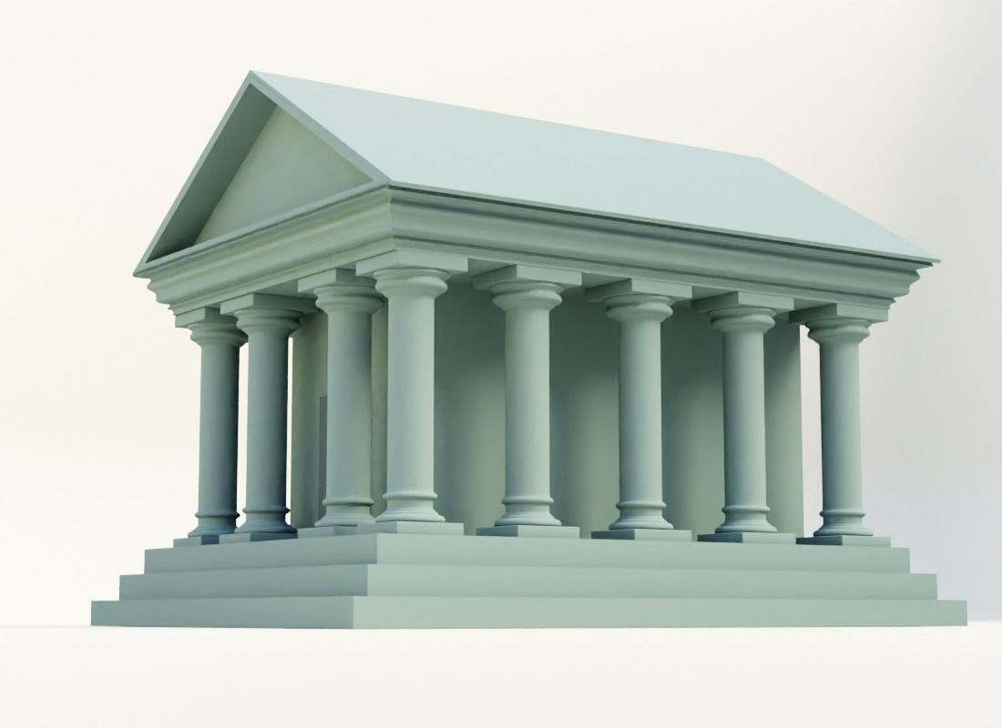 3D Game ready Bank Illustration Cartoon Model Low-poly 3D model_8