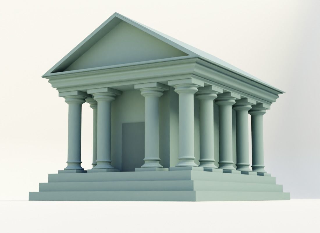 3D Game ready Bank Illustration Cartoon Model Low-poly 3D model_7