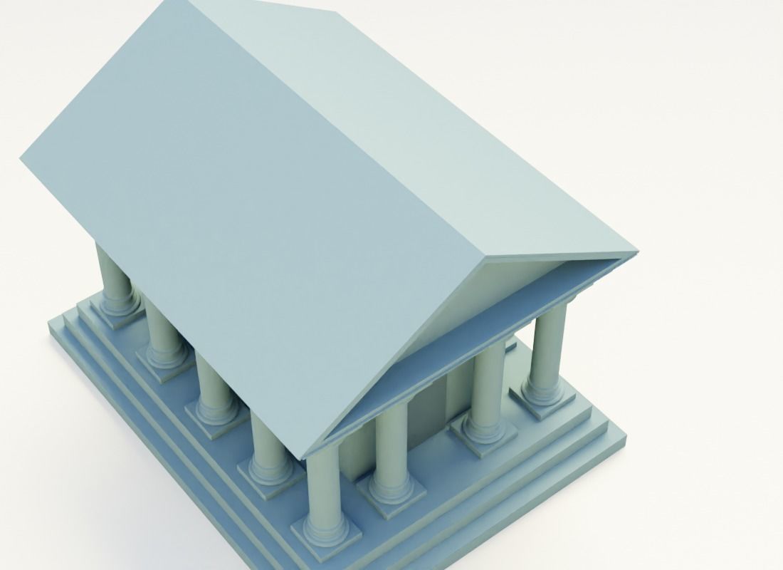 3D Game ready Bank Illustration Cartoon Model Low-poly 3D model_12