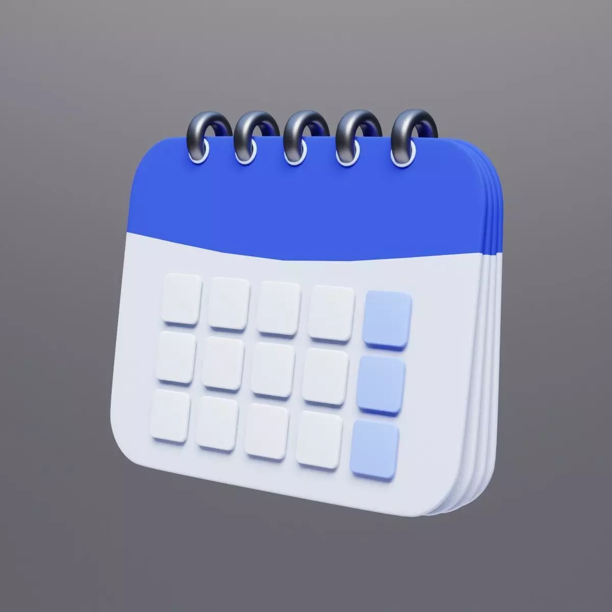 3D Game ready cartoon calendar icon illustration Low-poly 3D model