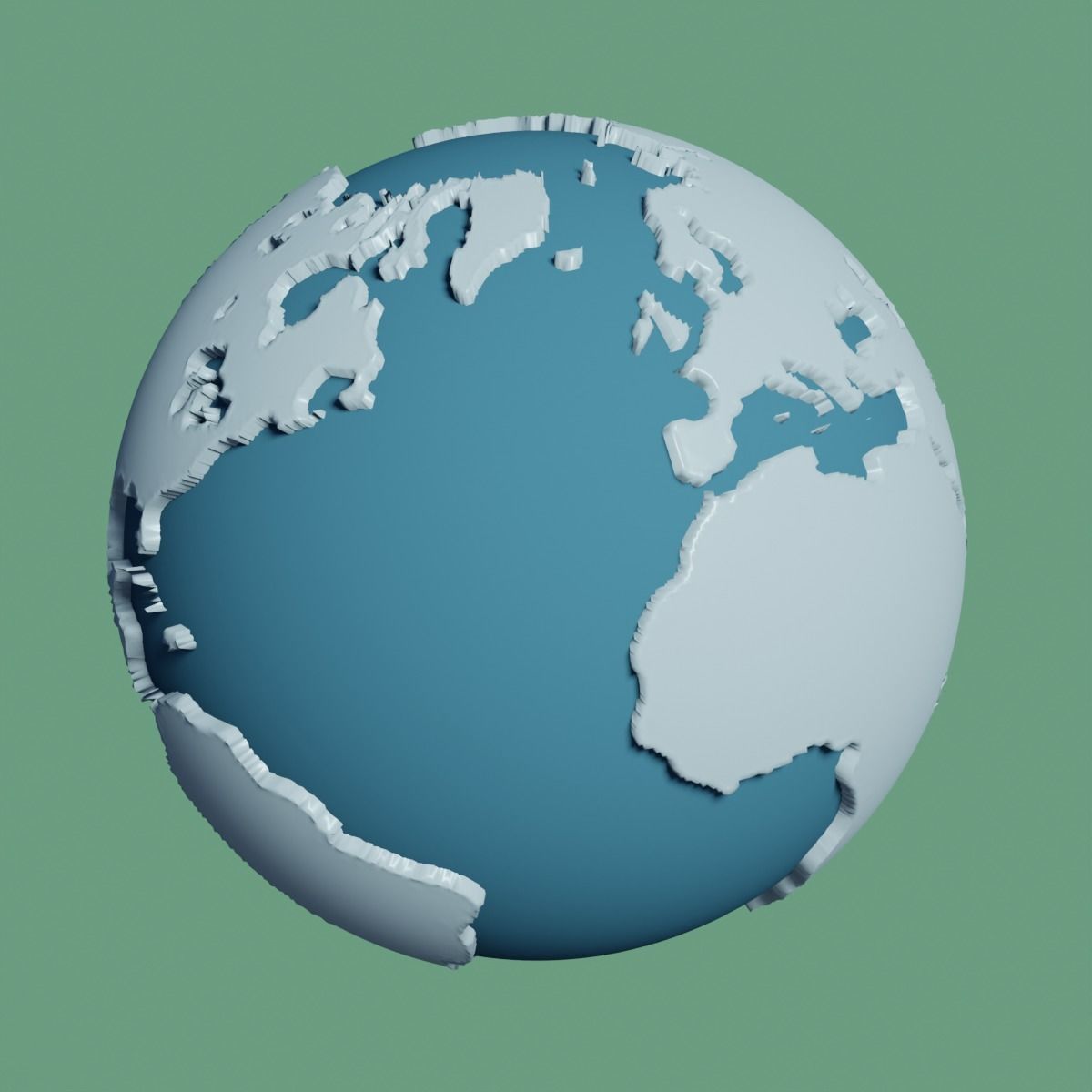 Earth 3D Model Game Ready Cartoon Illustration Low-poly 3D model_1