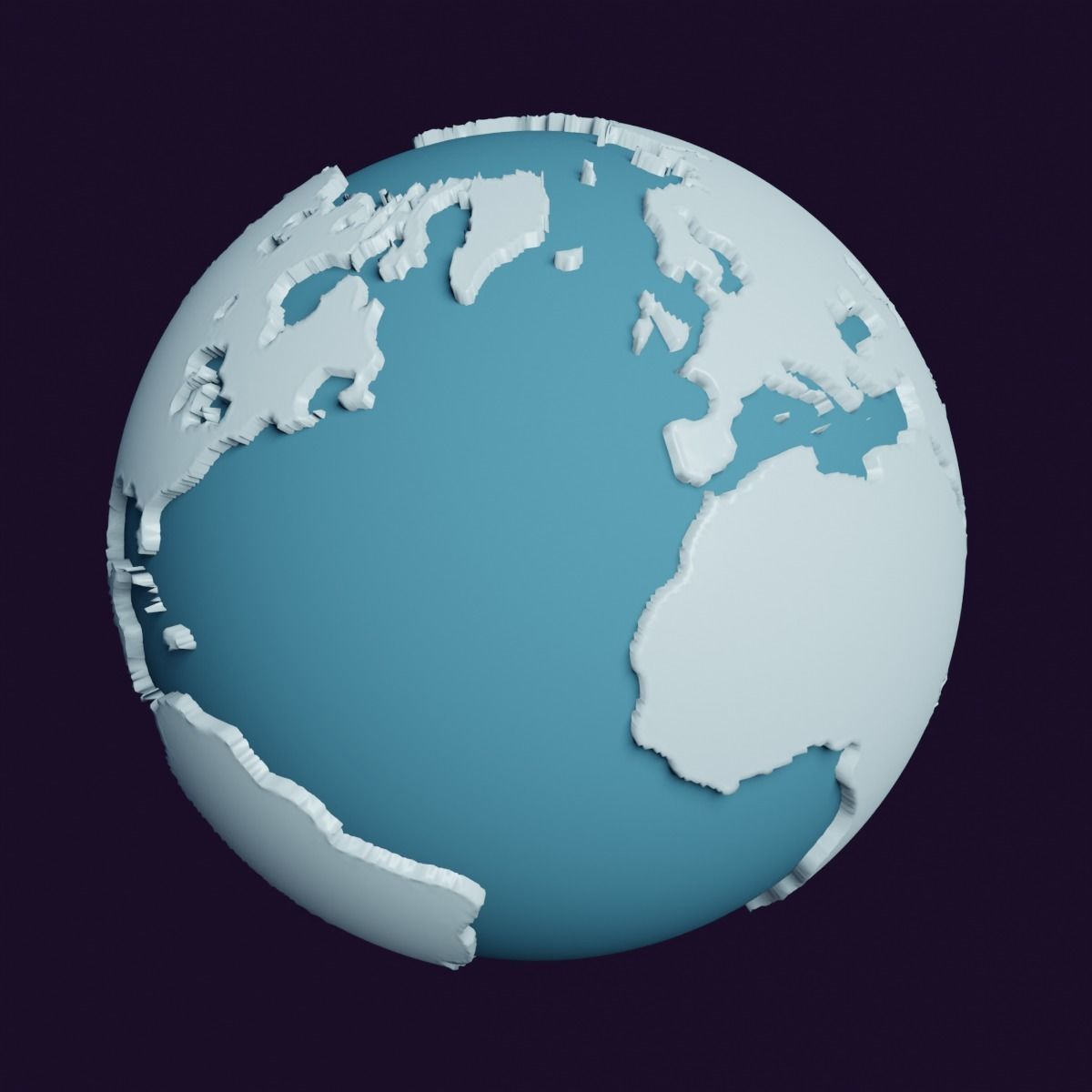 Earth 3D Model Game Ready Cartoon Illustration Low-poly 3D model_7