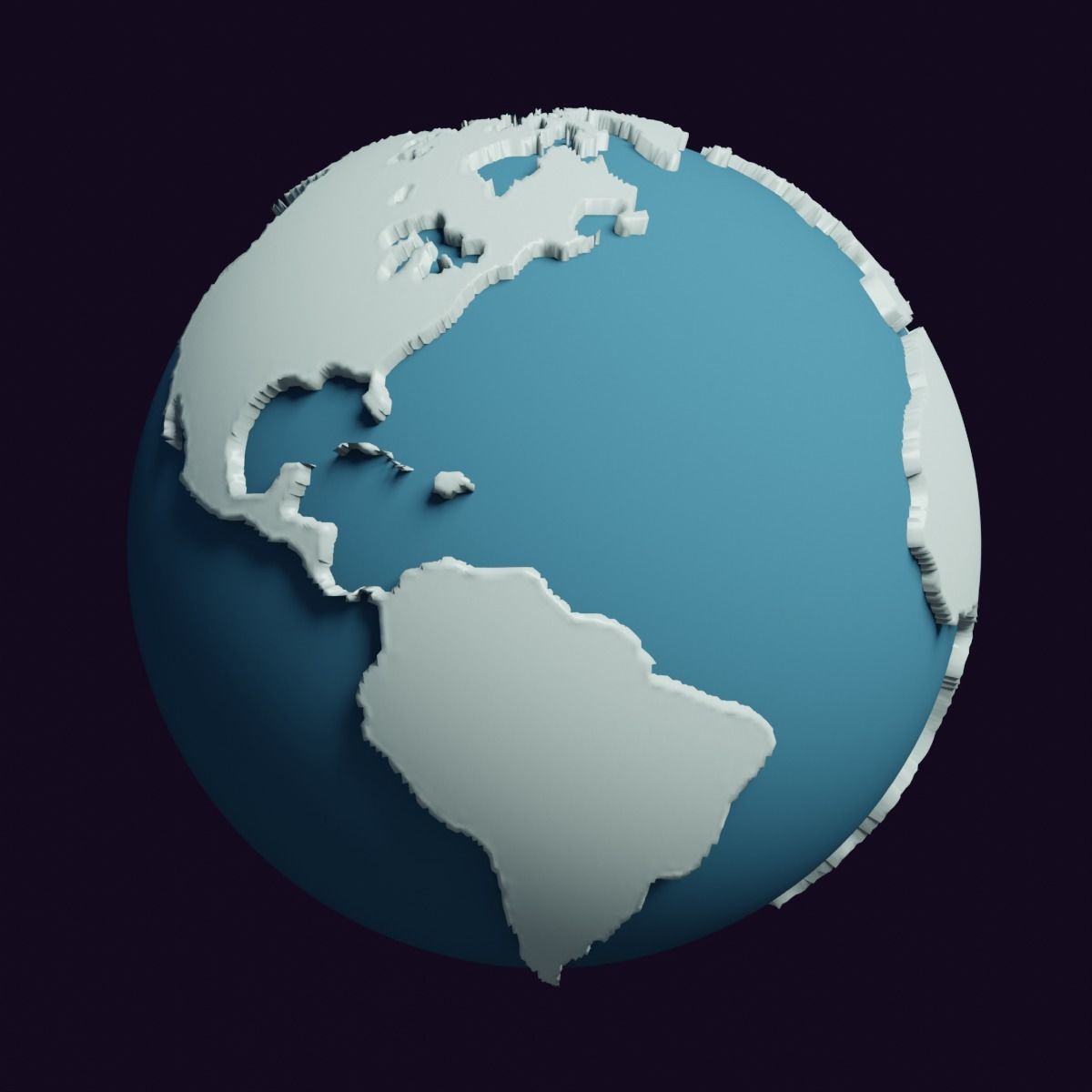 Earth 3D Model Game Ready Cartoon Illustration Low-poly 3D model_3