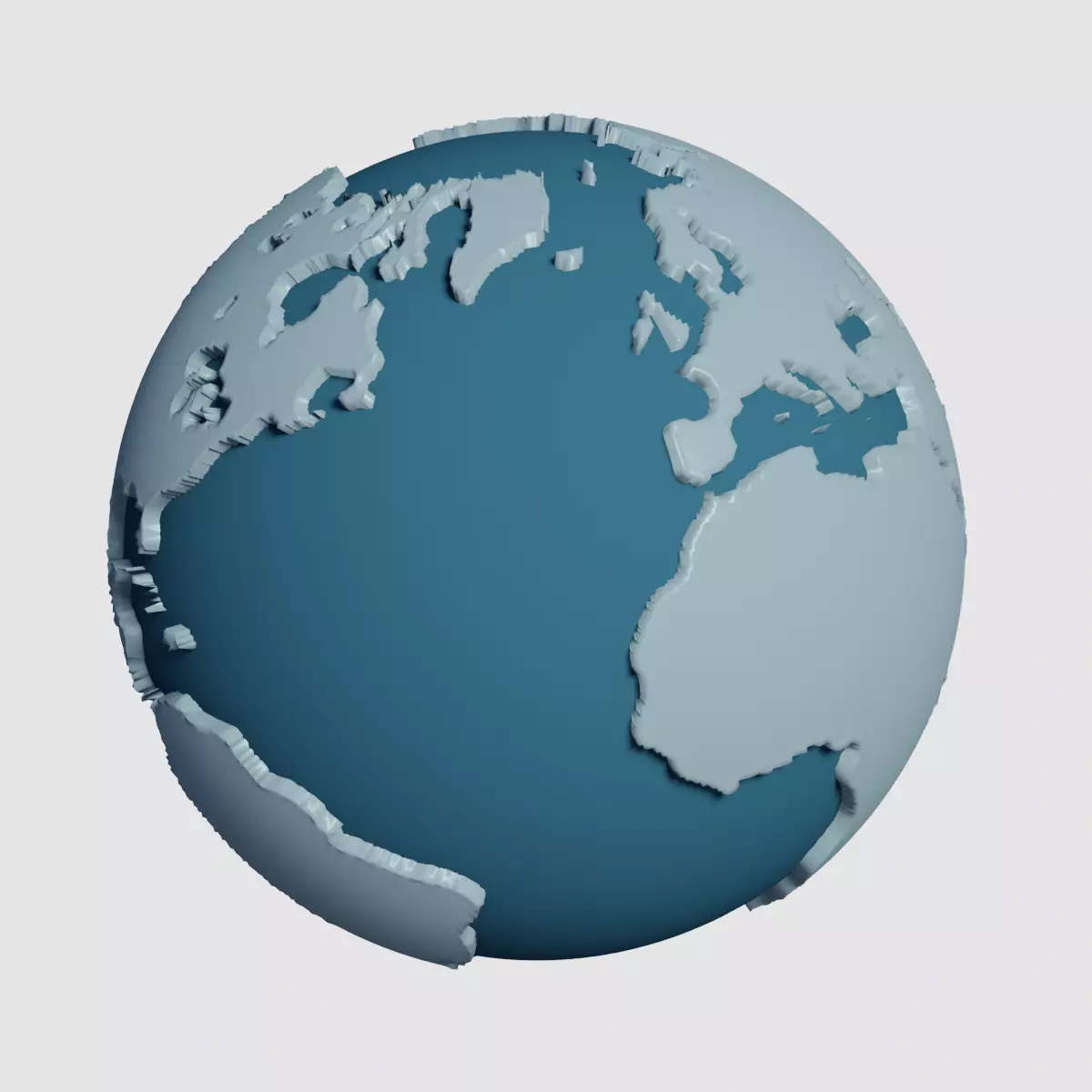 Earth 3D Model Game Ready Cartoon Illustration Low-poly 3D model_0