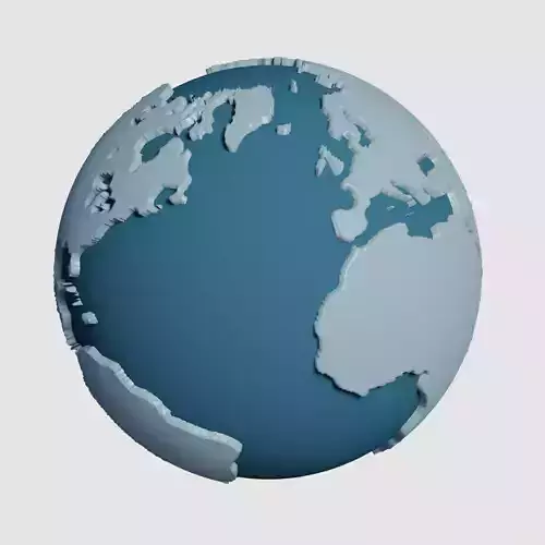 Earth 3D Model Game Ready Cartoon Illustration Low-poly 3D model