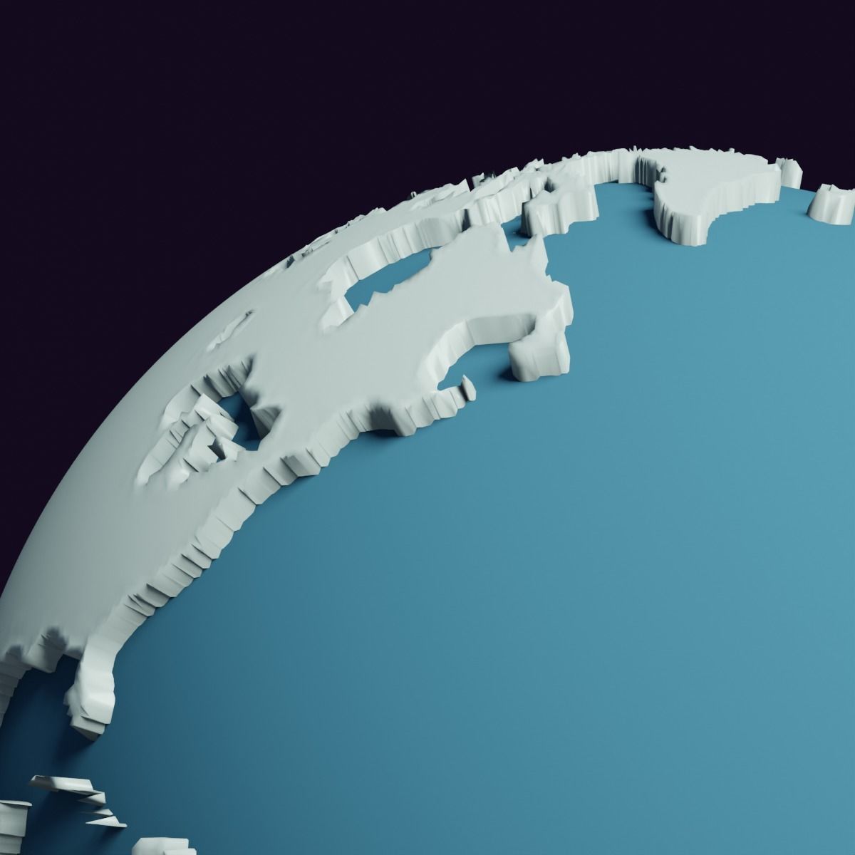 Earth 3D Model Game Ready Cartoon Illustration Low-poly 3D model_6