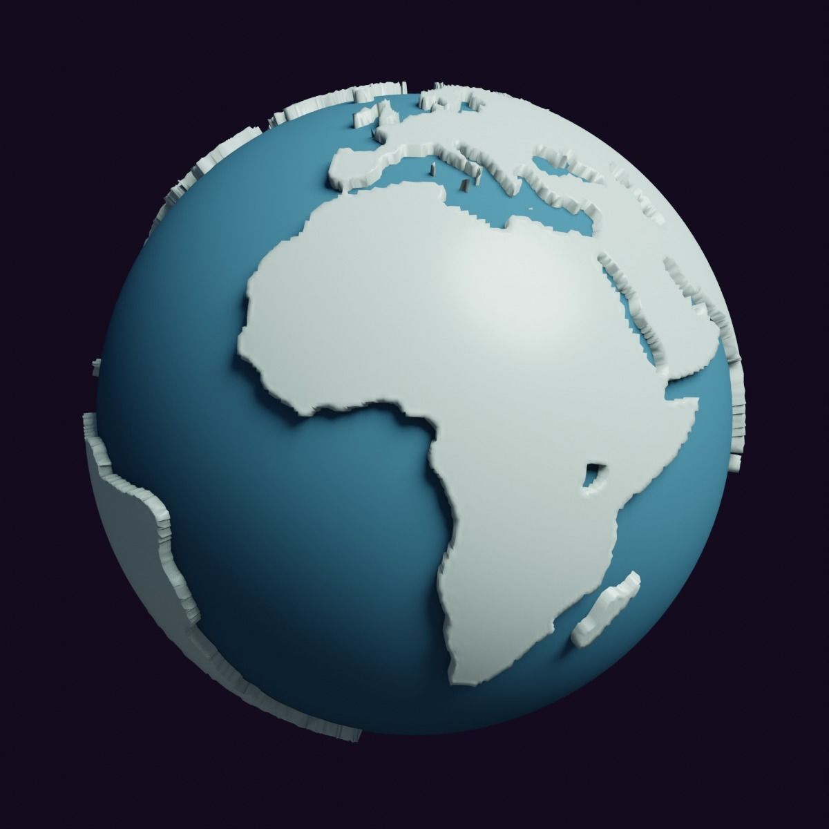 Earth 3D Model Game Ready Cartoon Illustration Low-poly 3D model_4