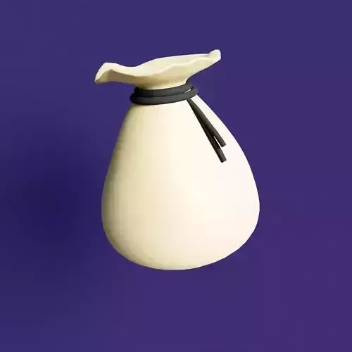 Bag of money Low Ploy 3D Model Cartoon Illustration