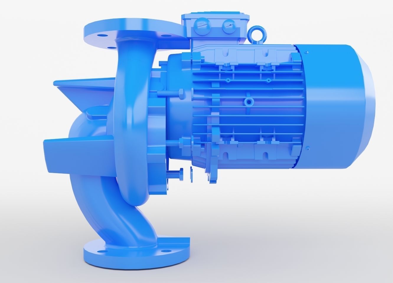 Centrifugal Pump with AC motor 3D model_1
