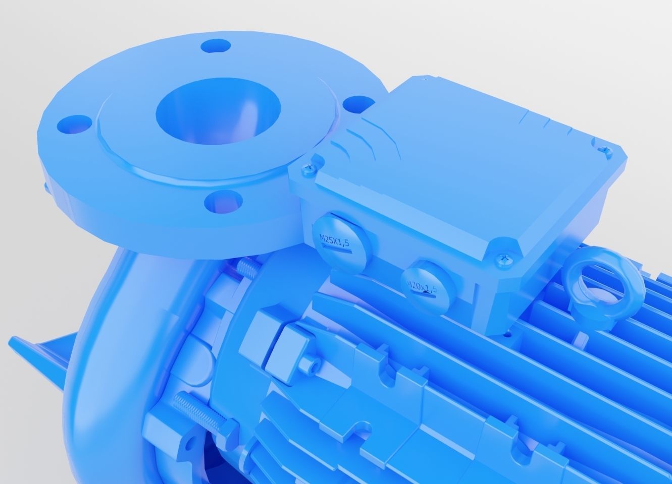 Centrifugal Pump with AC motor 3D model_8