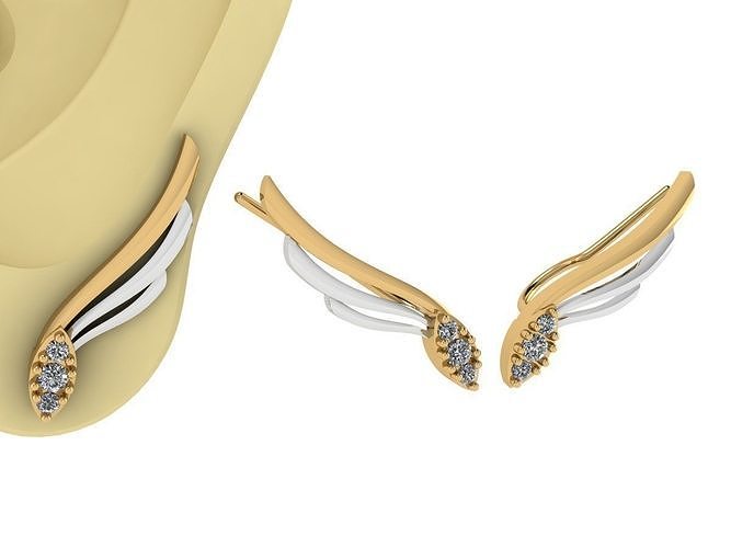 WING EARRINGS WITH SHIRT READY TO PRINT 3D print model
