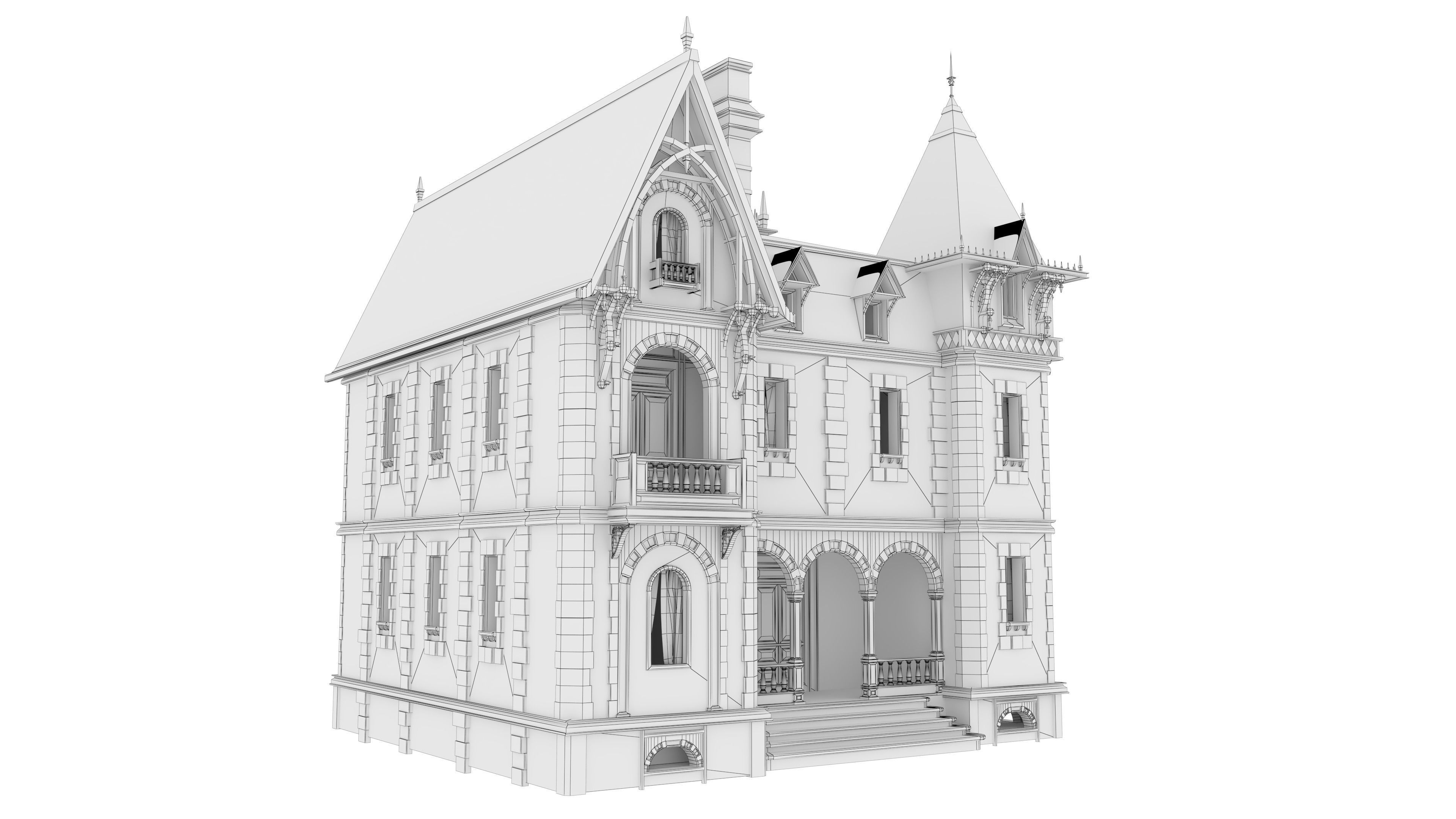 Victorian House 3D model_3