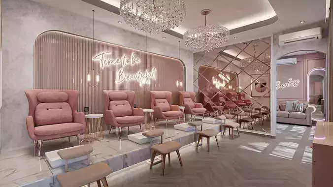 Salon Contemporer Design Blender - Fbx - Obj 3D model