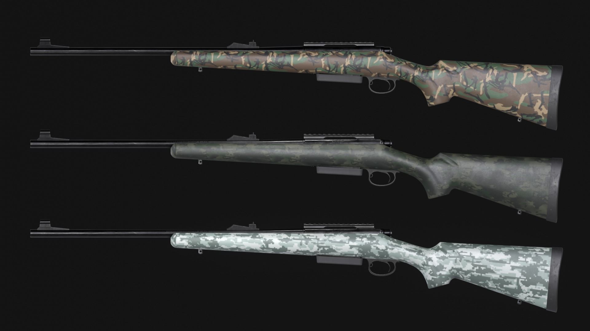 Remington Model 700 BDL Sniper Rifle - Game Asset Low-poly 3D model_4