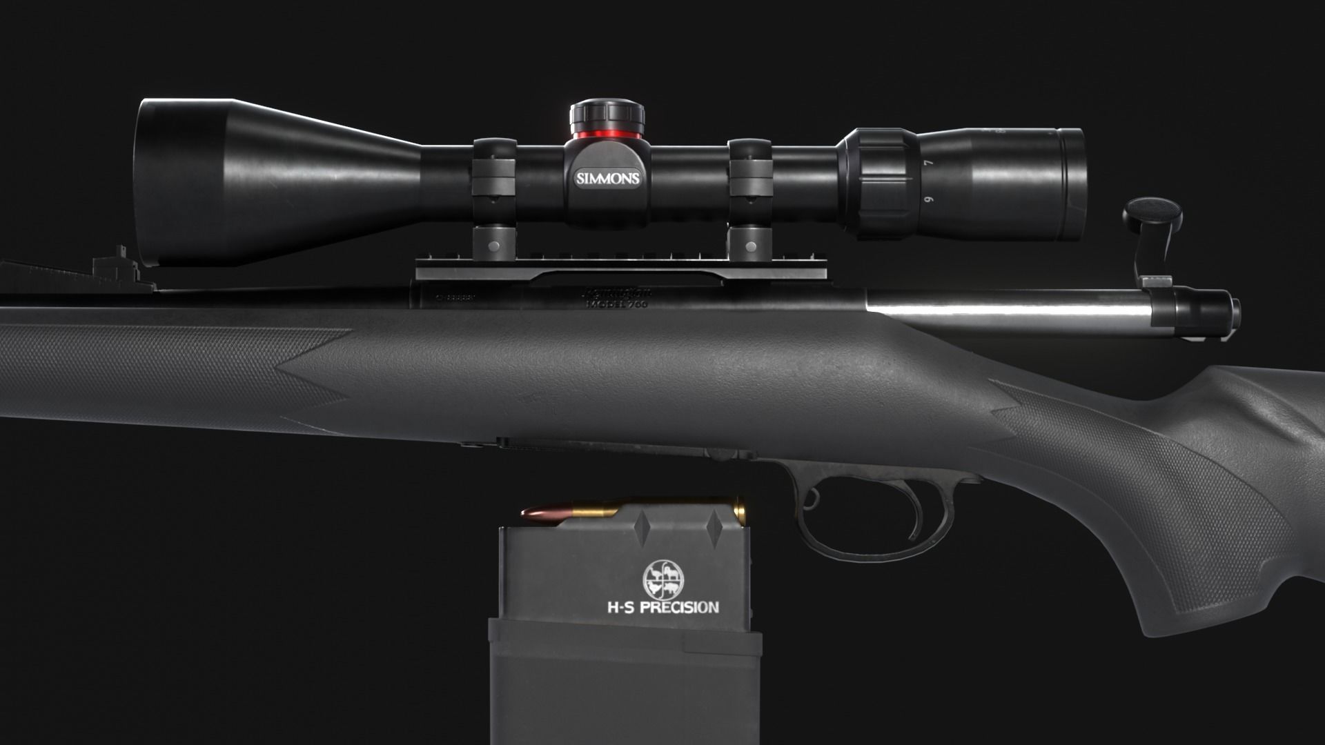 Remington Model 700 BDL Sniper Rifle - Game Asset Low-poly 3D model_10