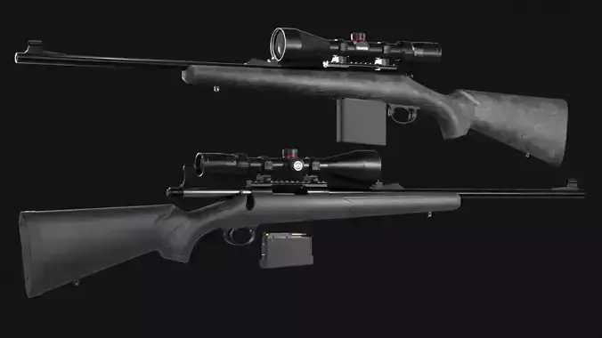 Remington Model 700 BDL Sniper Rifle - Game Asset Low-poly 3D model