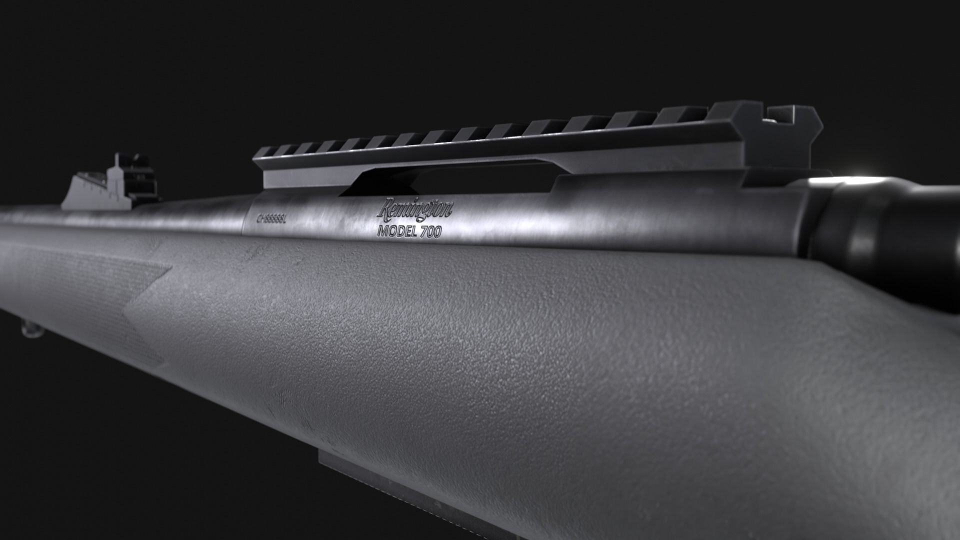 Remington Model 700 BDL Sniper Rifle - Game Asset Low-poly 3D model_8