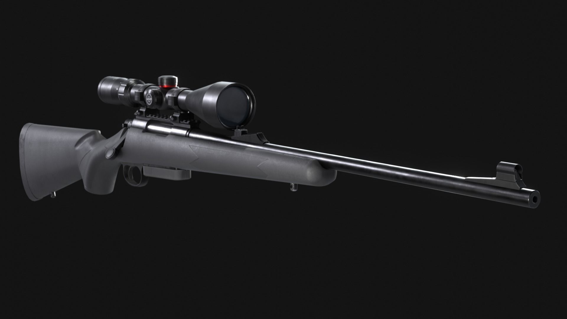 Remington Model 700 BDL Sniper Rifle - Game Asset Low-poly 3D model_6