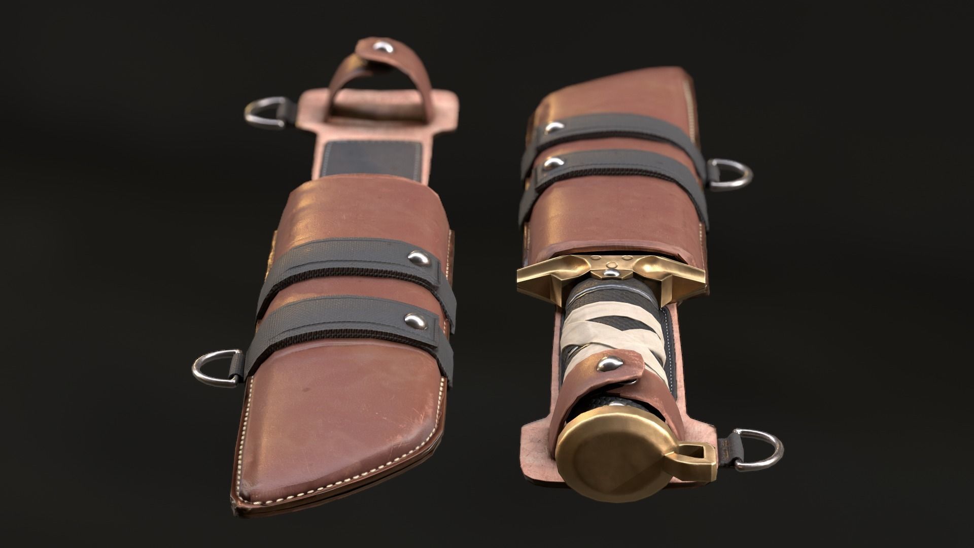 Game ready tactical knife asset Low-poly 3D model_6